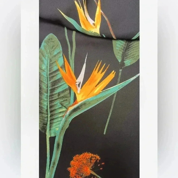 Reitmans Black Birds Of Paradise Floral Hi  Lo Dress Size Medium - Picture 6 of 6